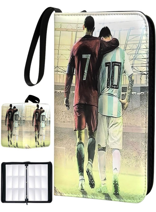 Rmannke Soccer Card Binder - 900 Capacity 9-Pocket Trading Card Album, 3 Ring Card Holder Binder, Waterproof PU Leather, Zip Closure, Perfect Christmas Birthday Gift for Kids & Collectors - Image 1